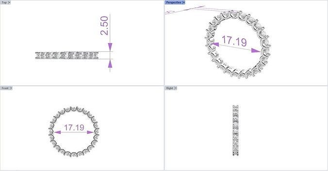 Diamond engagement ring 3D print model