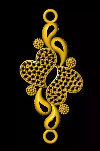 Sidepiece heart shaped gold jewelry design