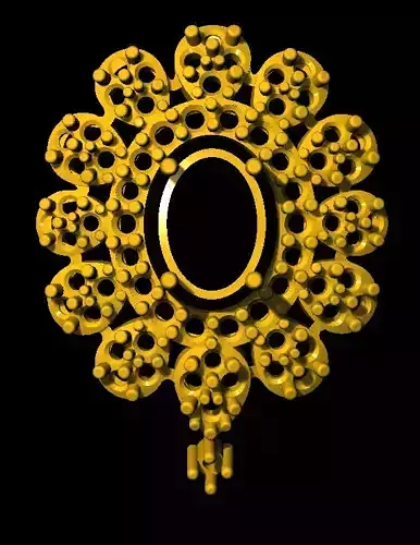 Sidepiece ornate gold circle