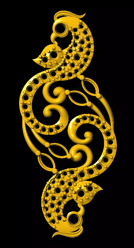 Sidepiece gold dragon 3D print model_0