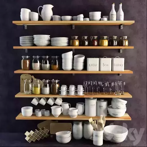 set of dishes 3D model