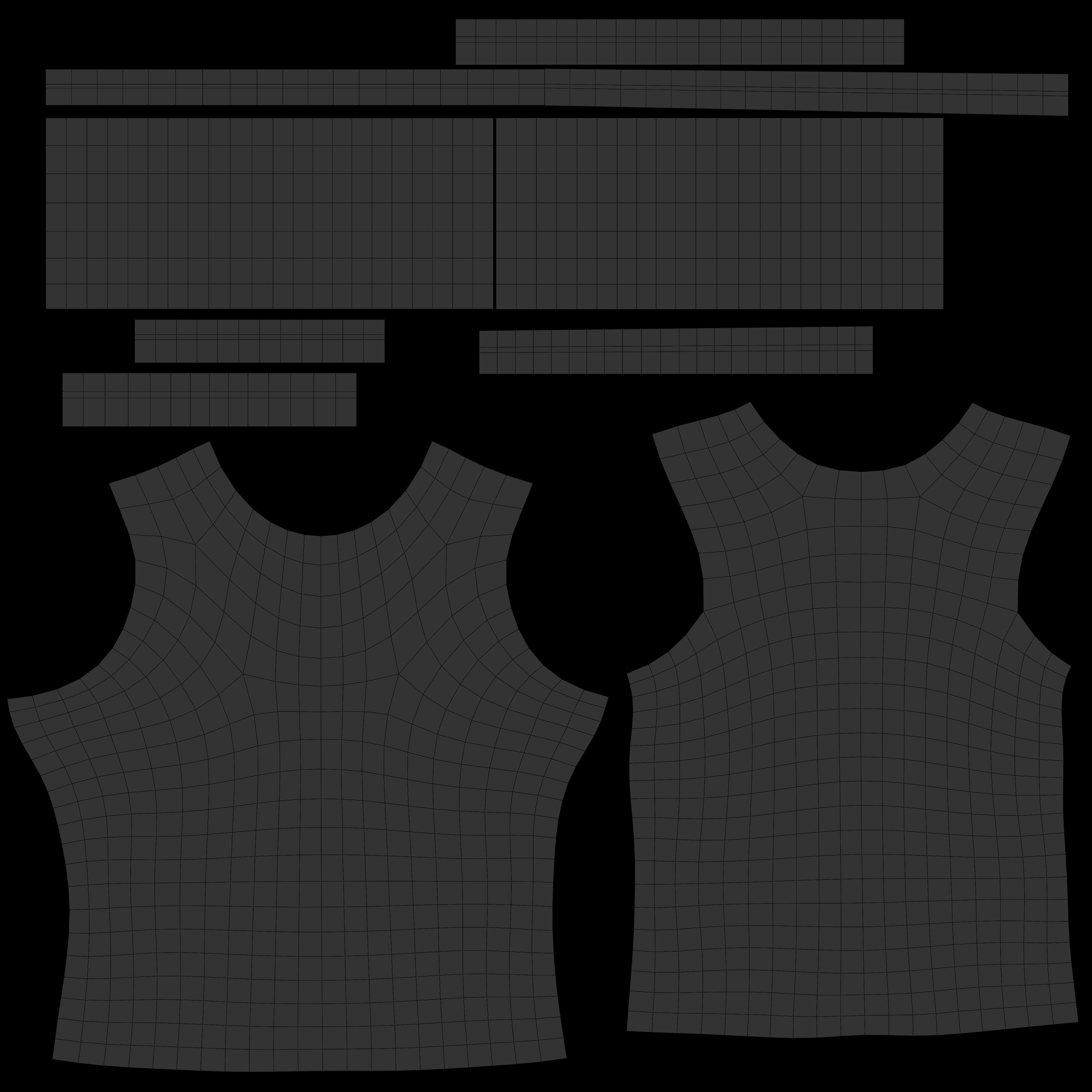 T-SHIRT four different colored t-shirts 3D model_5