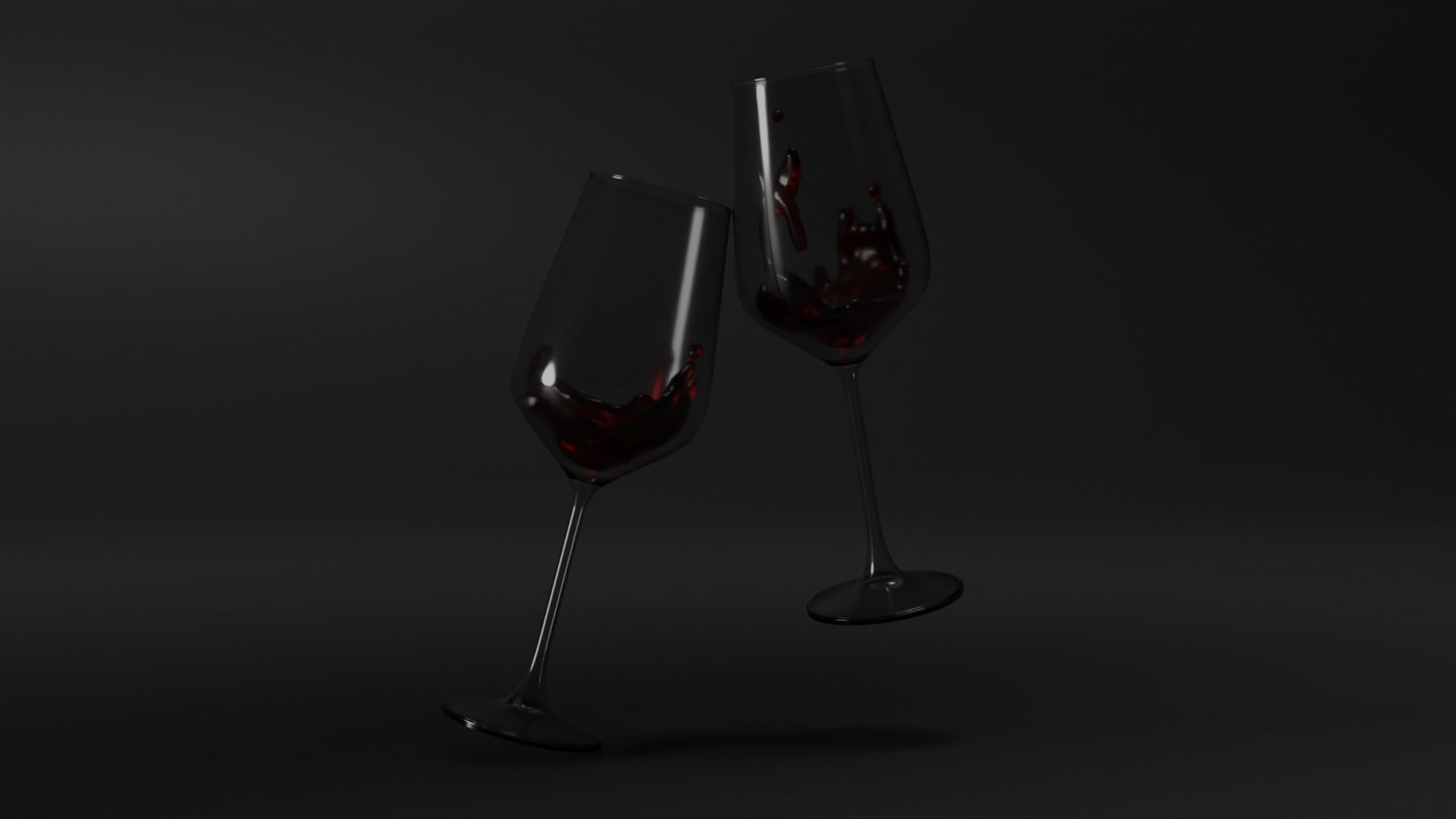 Wine Bottle With Glass Free 3D model_3