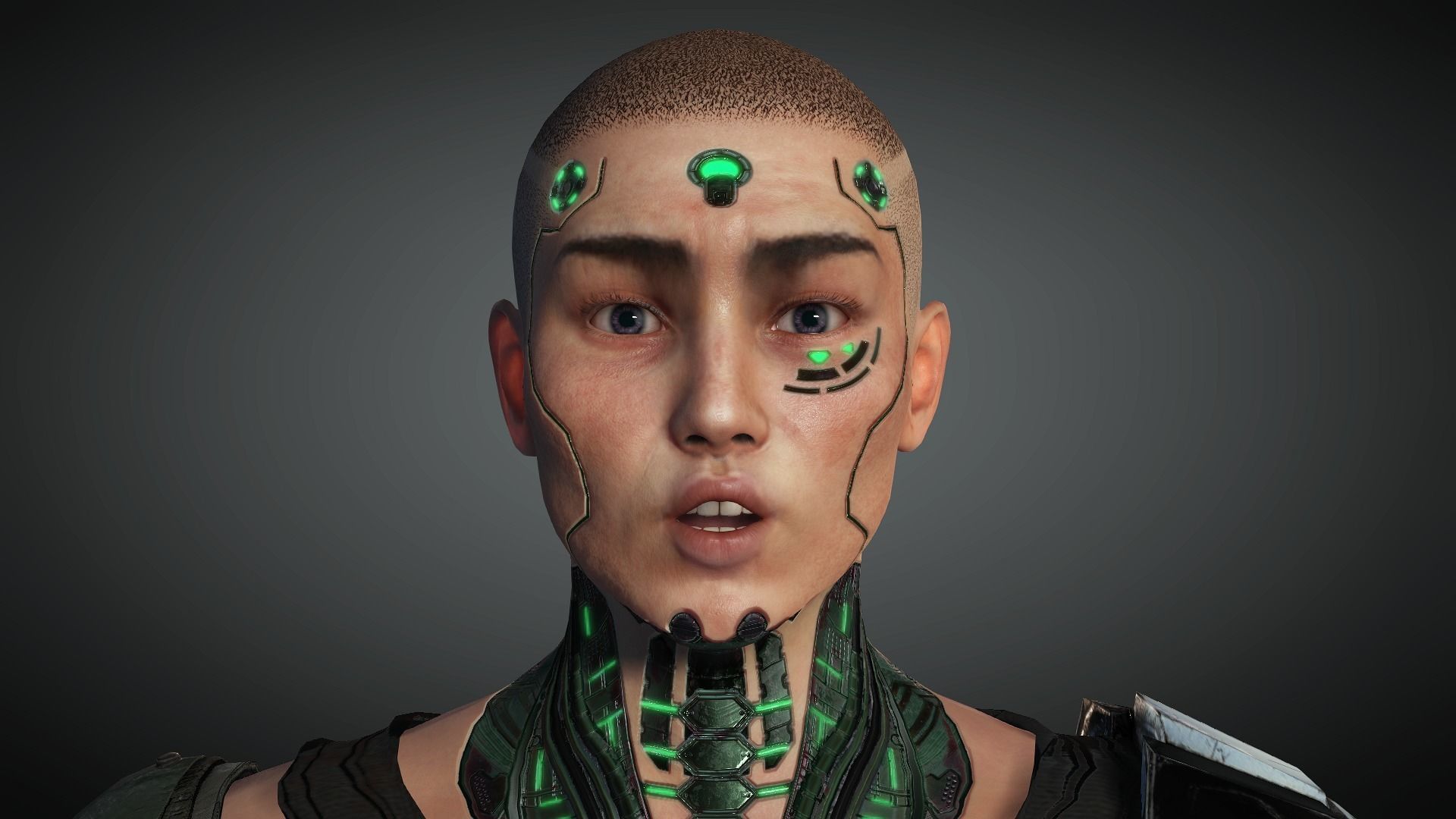 AAA Cyber Punk Male Character 03 Low-poly 3D model_23