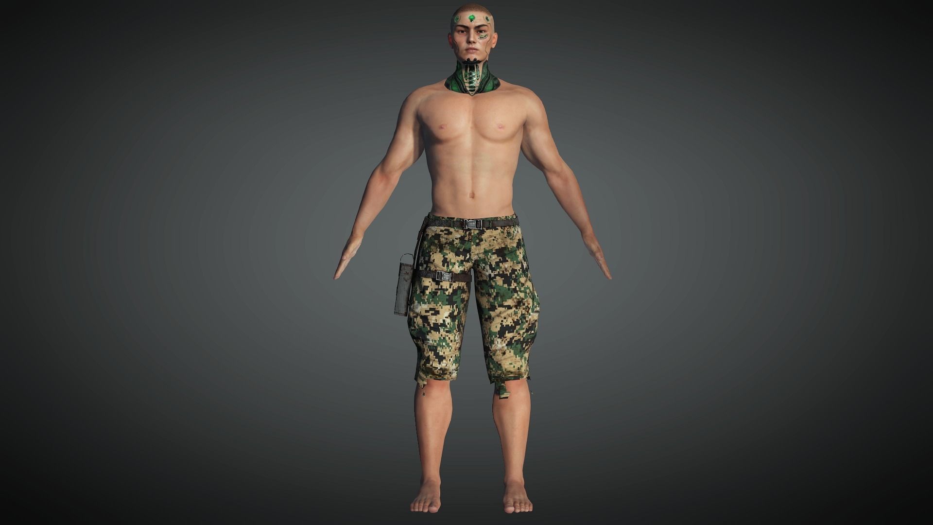 AAA Cyber Punk Male Character 03 Low-poly 3D model_9