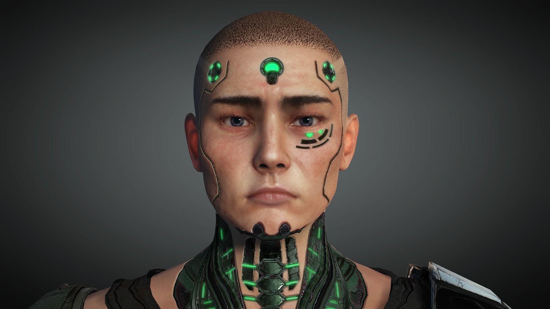 AAA Cyber Punk Male Character 03 Low-poly 3D model_21