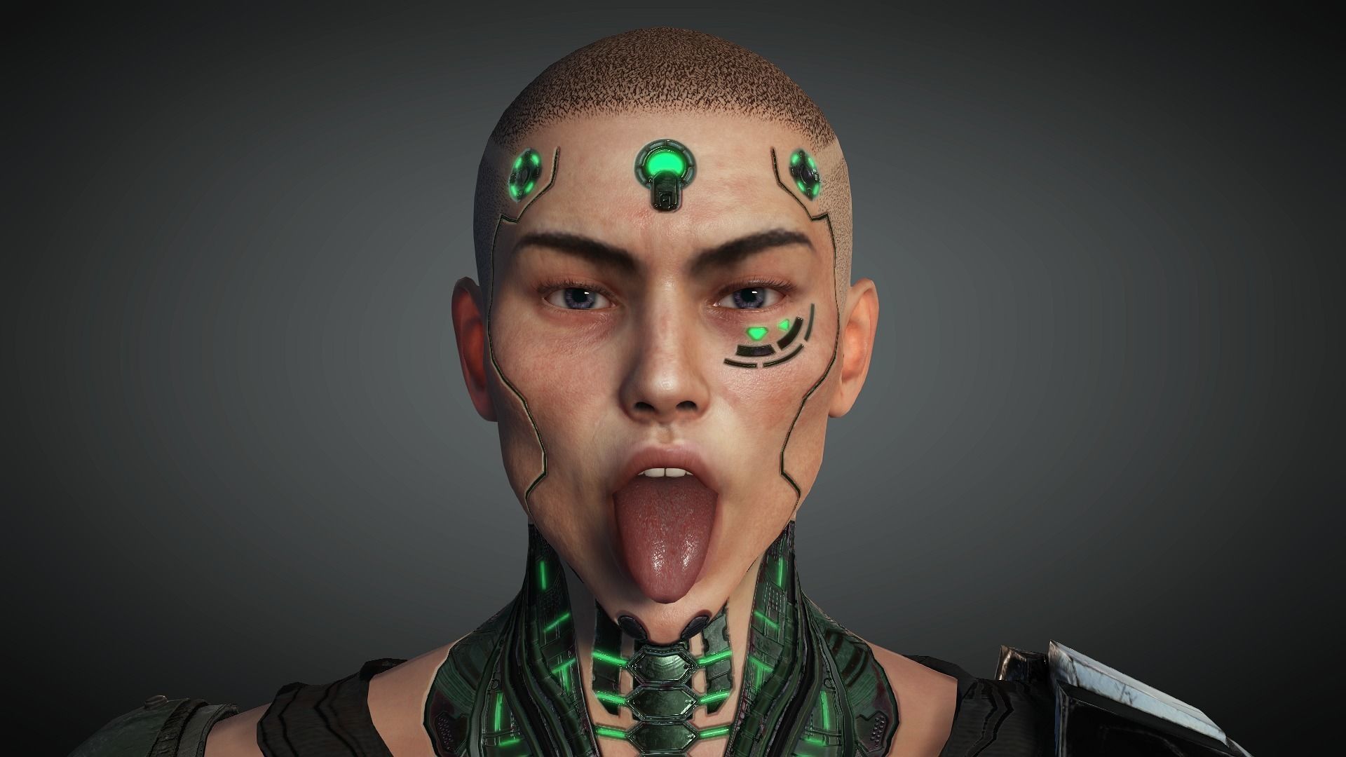 AAA Cyber Punk Male Character 03 Low-poly 3D model_27