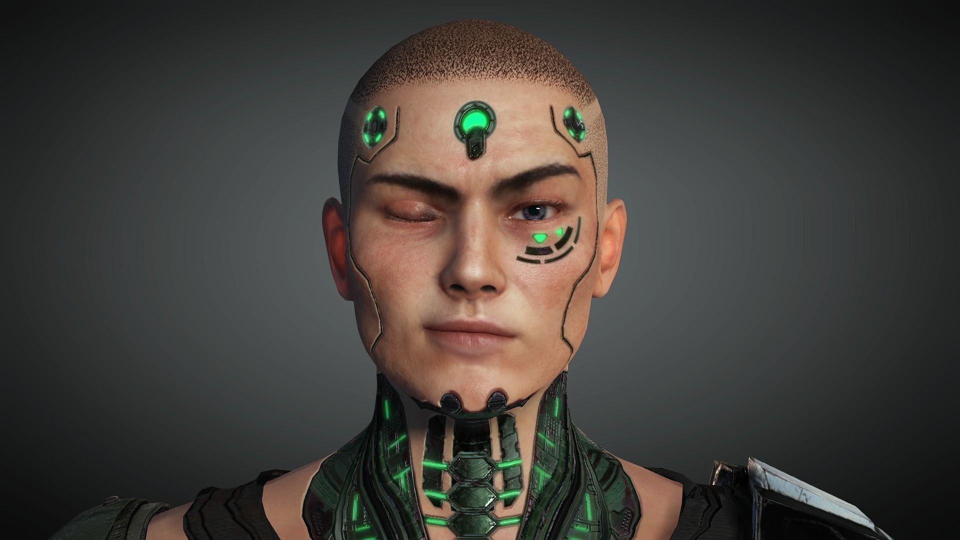 AAA Cyber Punk Male Character 03 Low-poly 3D model_25