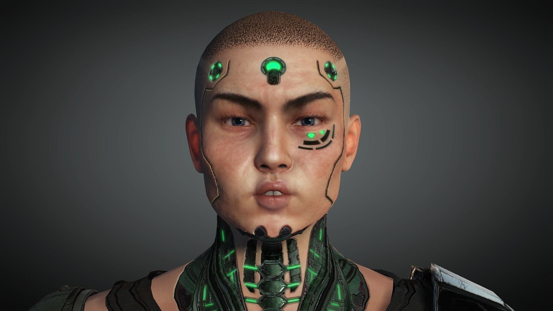 AAA Cyber Punk Male Character 03 Low-poly 3D model_26