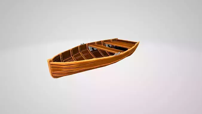 Stylized Wooden Boat Low-poly 3D model Stylized Wooden Boat Low-poly 3D model