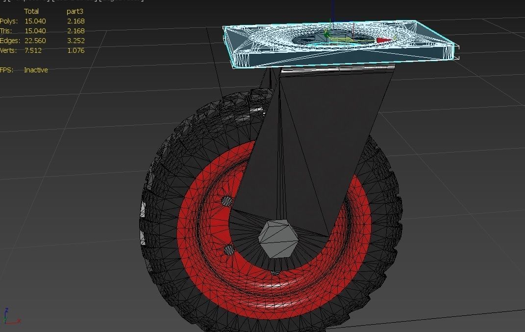 Caster Wheel M4 Low-poly 3D model_21