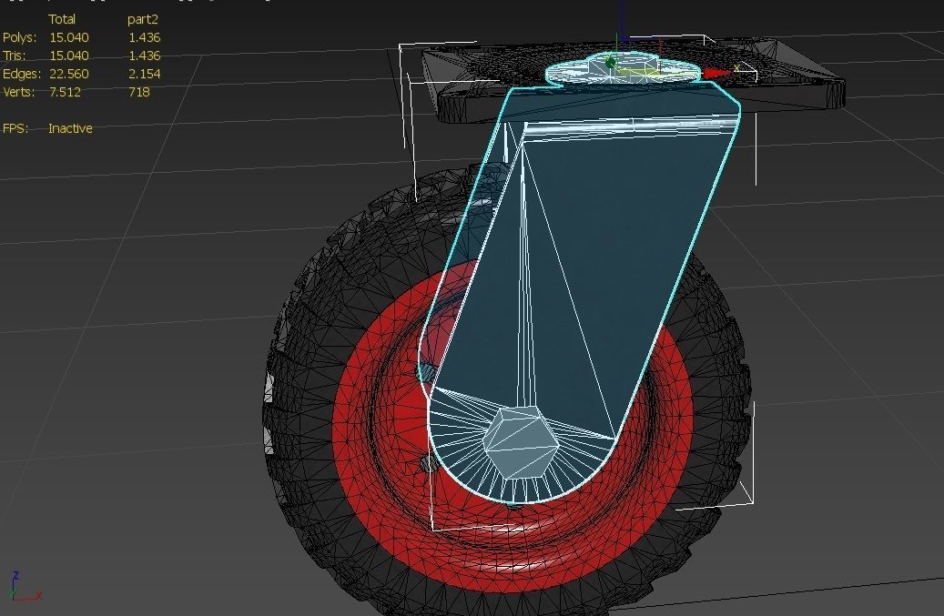 Caster Wheel M4 Low-poly 3D model_39