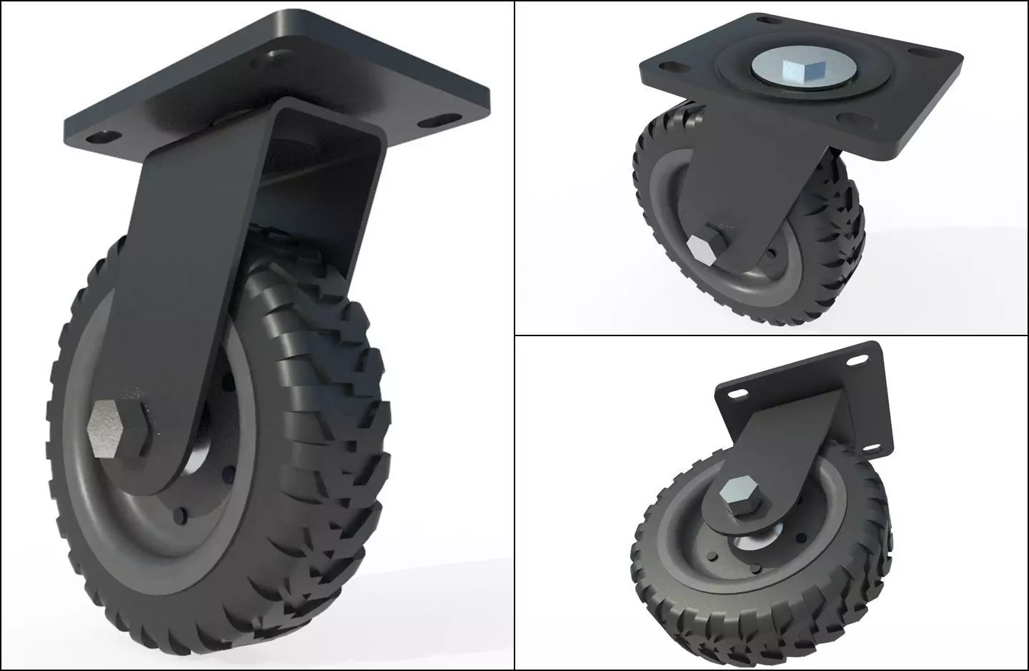 Caster Wheel M4 Low-poly 3D model_0