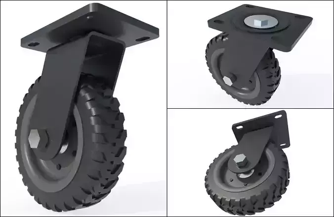 Caster Wheel M4 Low-poly 3D model