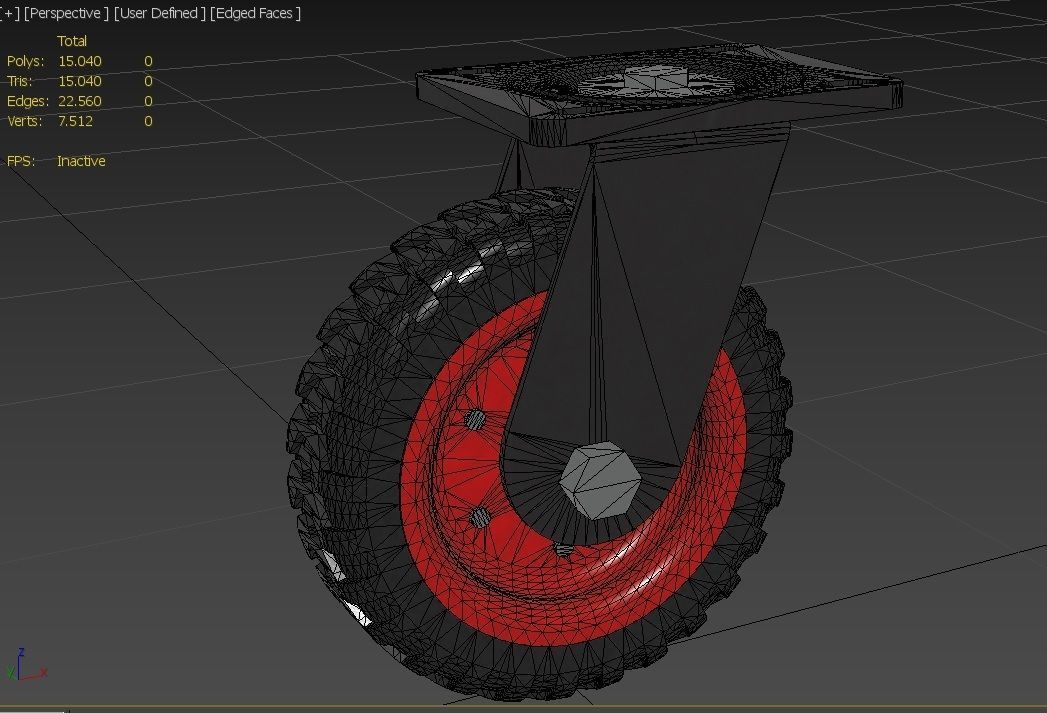 Caster Wheel M4 Low-poly 3D model_37