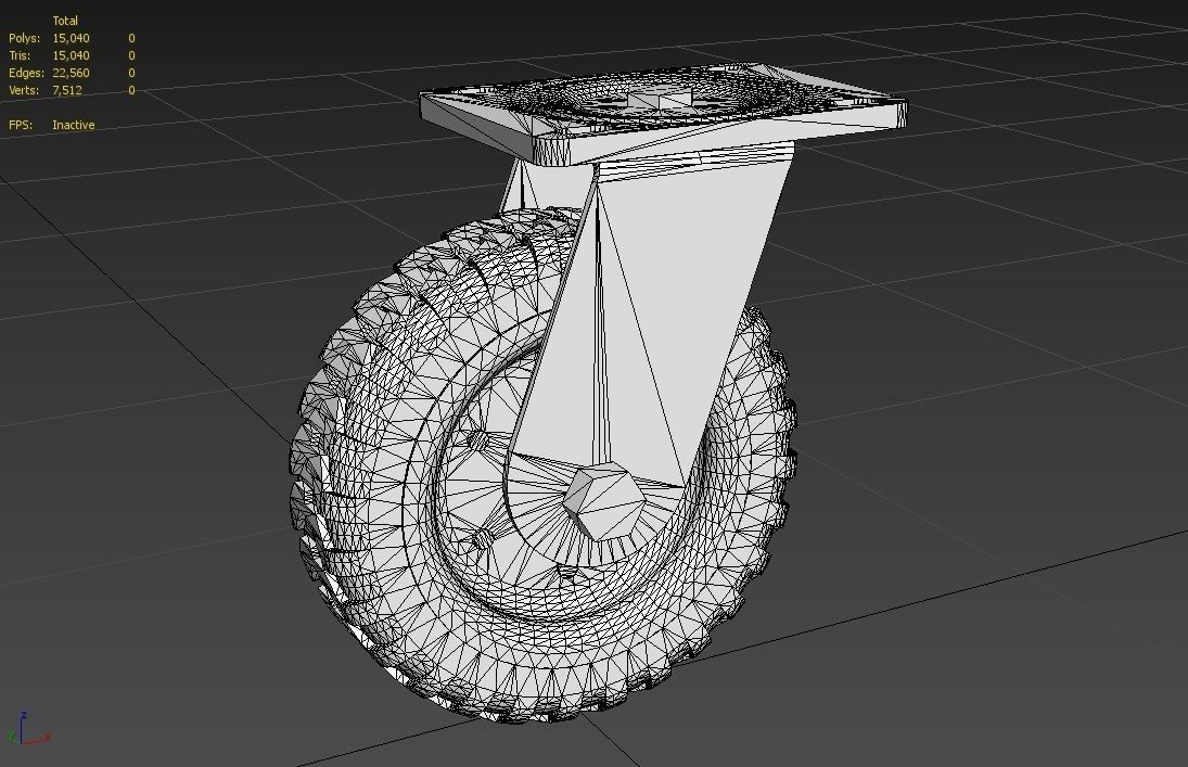 Caster Wheel M4 Low-poly 3D model_17