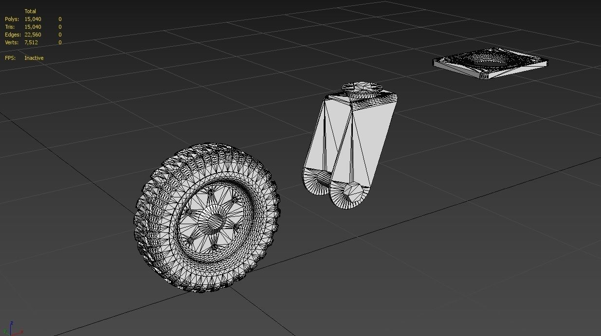 Caster Wheel M4 Low-poly 3D model_32