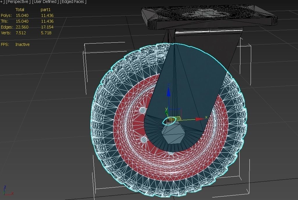 Caster Wheel M4 Low-poly 3D model_34