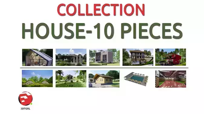 HOUSE MODELS-10 PIECE  3D Model Collection