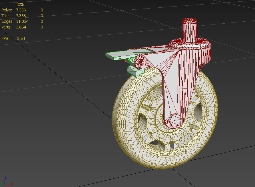 Caster Wheel M7 Low-poly 3D model_22