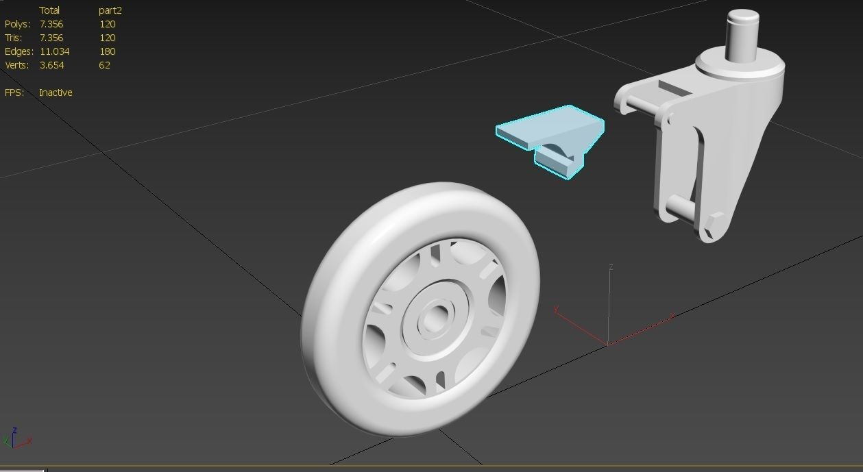 Caster Wheel M7 Low-poly 3D model_19