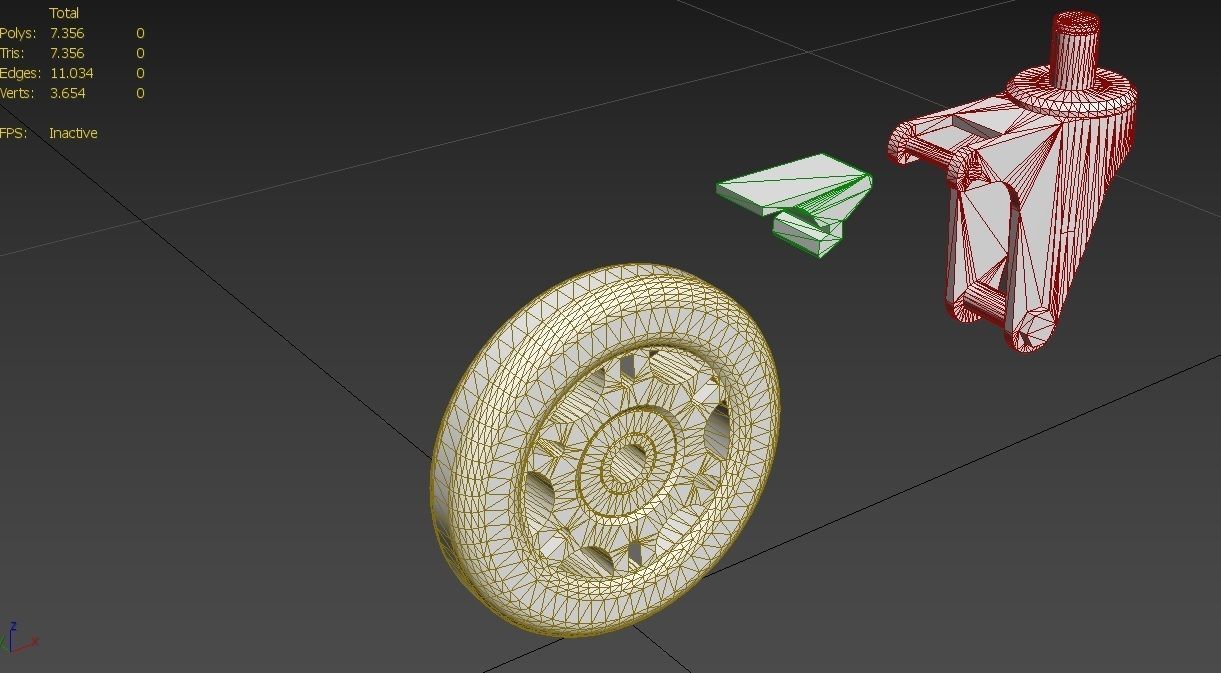 Caster Wheel M7 Low-poly 3D model_21