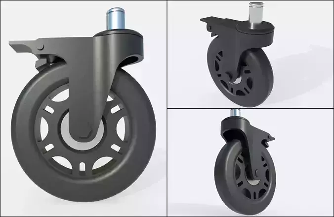 Caster Wheel M7 Low-poly 3D model
