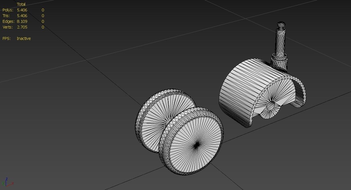 Caster Wheel M8 Low-poly 3D model_17