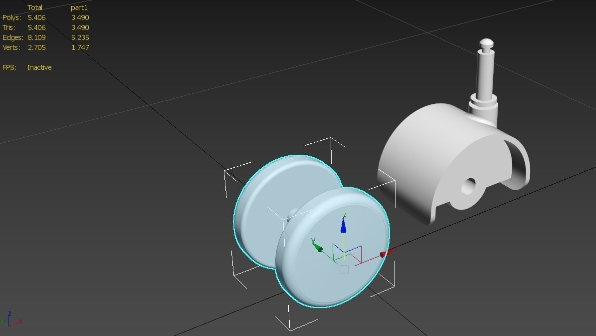 Caster Wheel M8 Low-poly 3D model_15