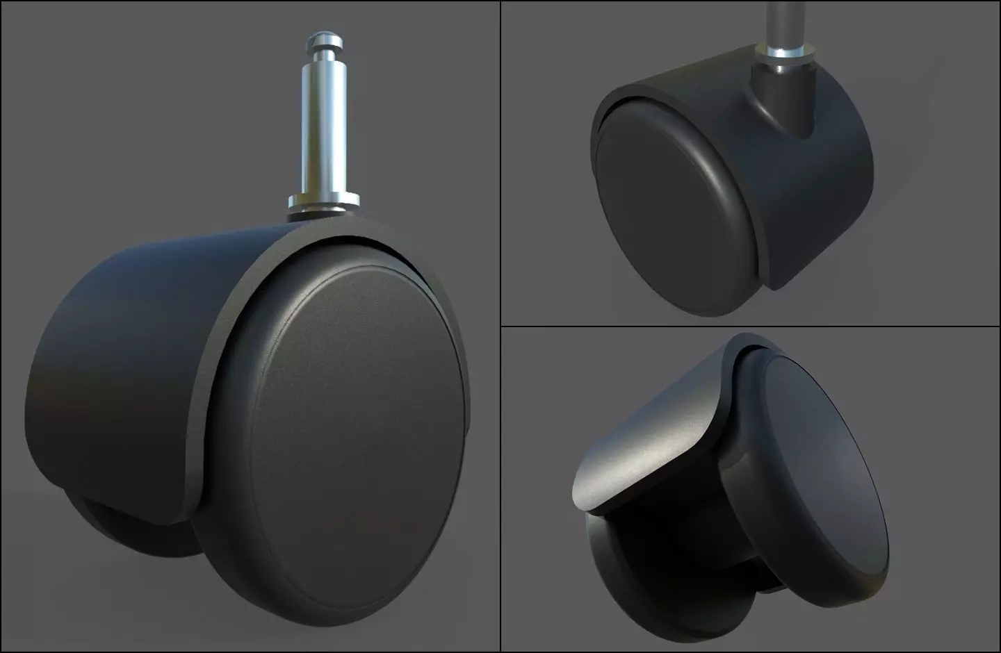 Caster Wheel M8 Low-poly 3D model_0