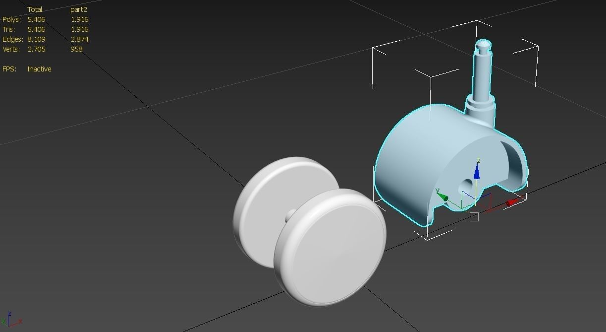 Caster Wheel M8 Low-poly 3D model_26