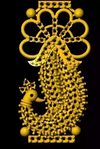 Sidepiece golden peacock