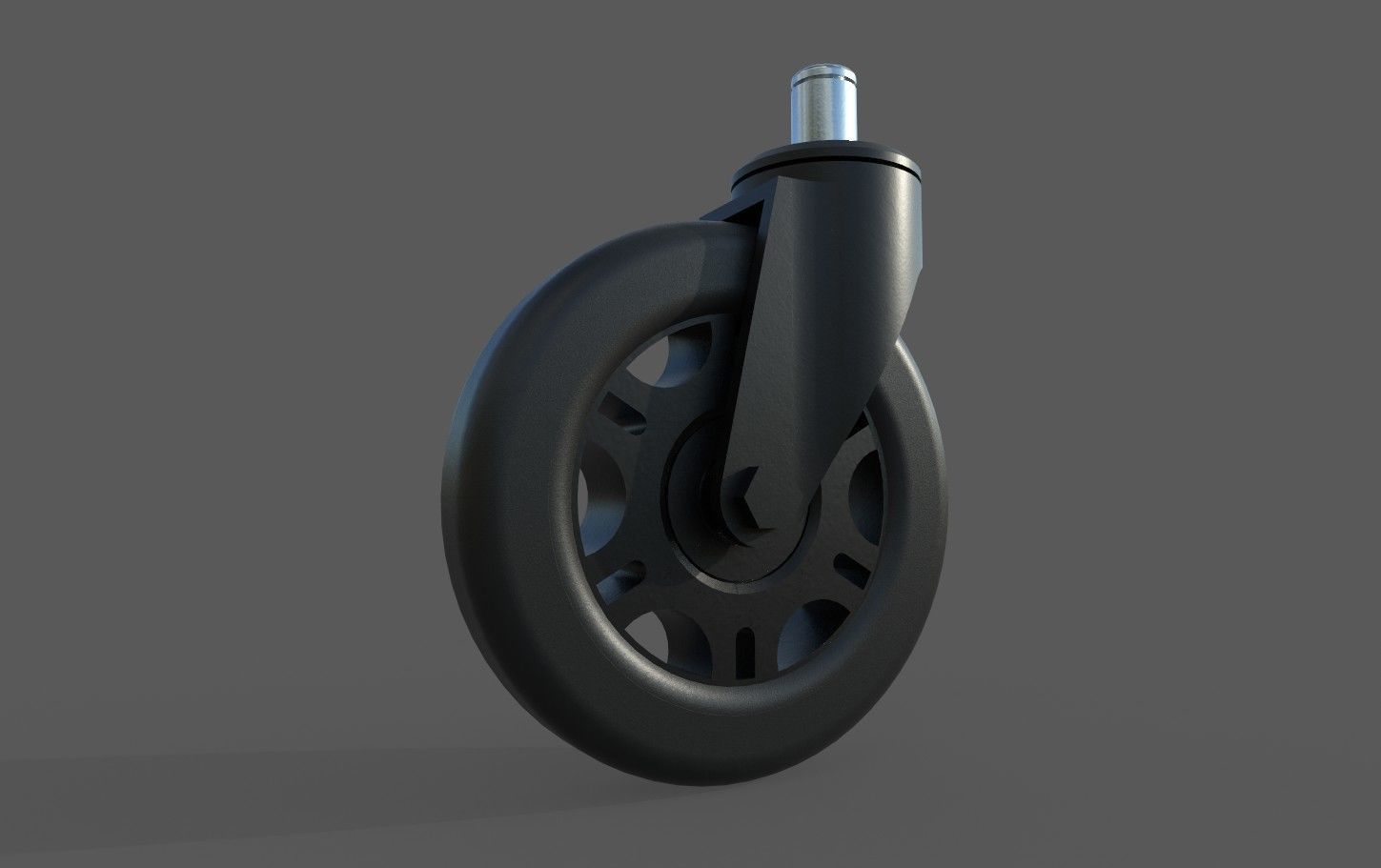 Caster Wheel M10 Low-poly 3D model_1
