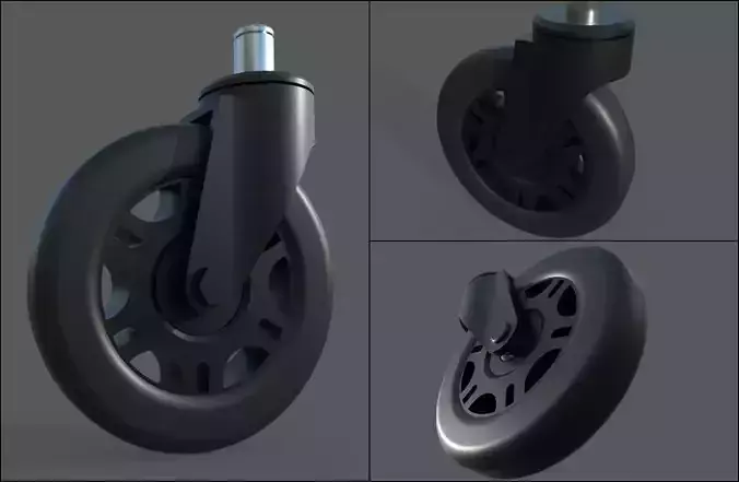 Caster Wheel M10 Low-poly 3D model