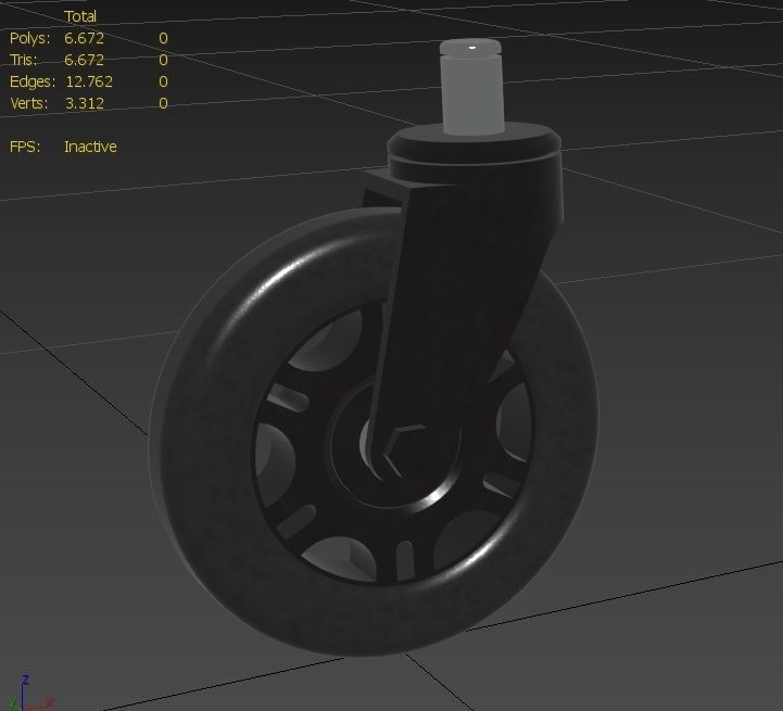 Caster Wheel M10 Low-poly 3D model_19