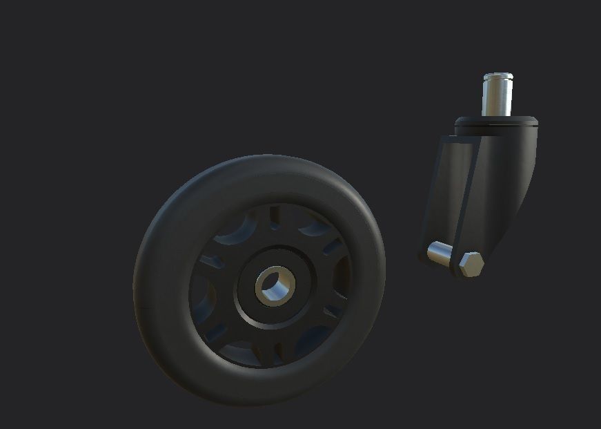 Caster Wheel M10 Low-poly 3D model_17