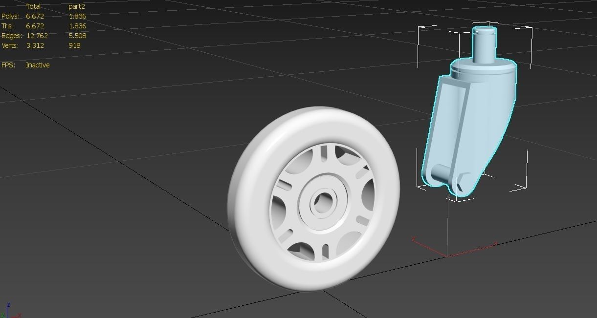 Caster Wheel M10 Low-poly 3D model_15