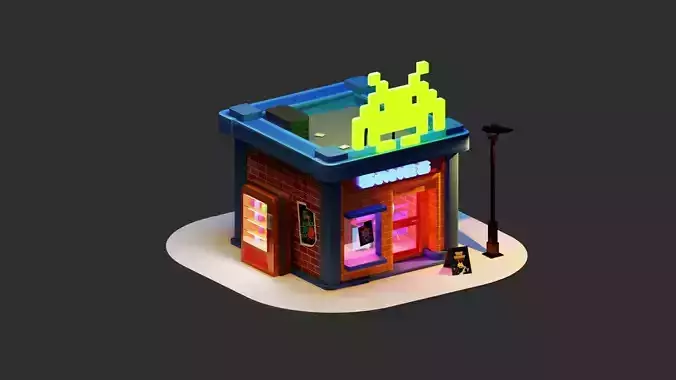 Arcade games shop  3D model