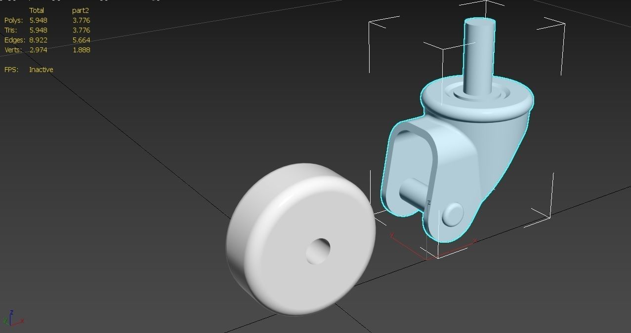 Caster Wheel M13 Low-poly 3D model_15