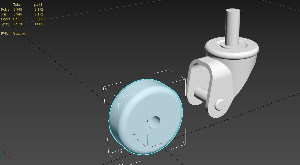 Caster Wheel M13 Low-poly 3D model_30