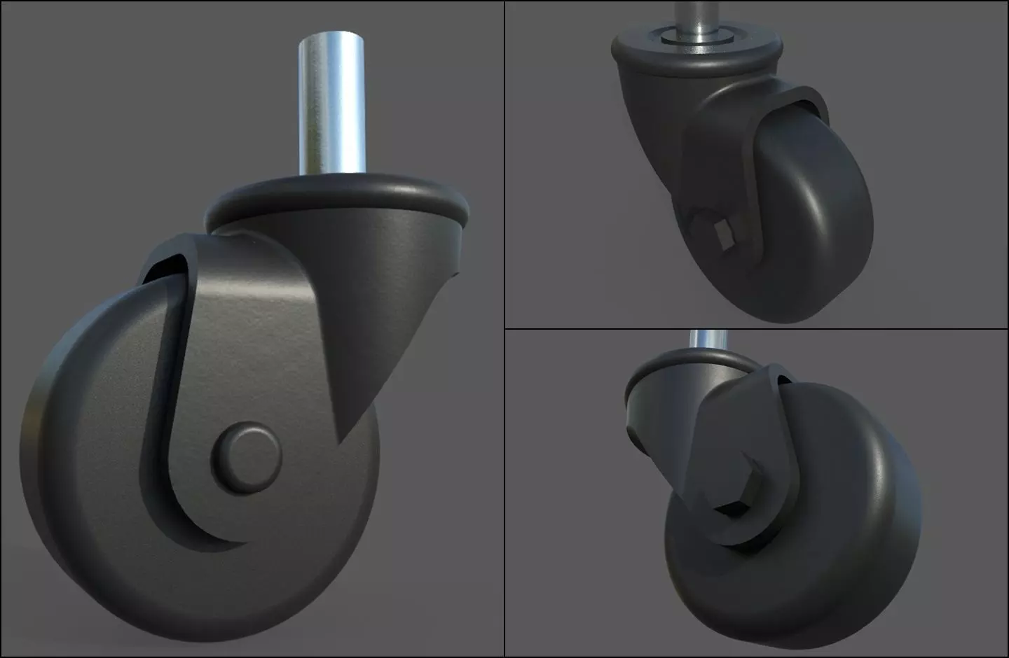 Caster Wheel M13 Low-poly 3D model_0