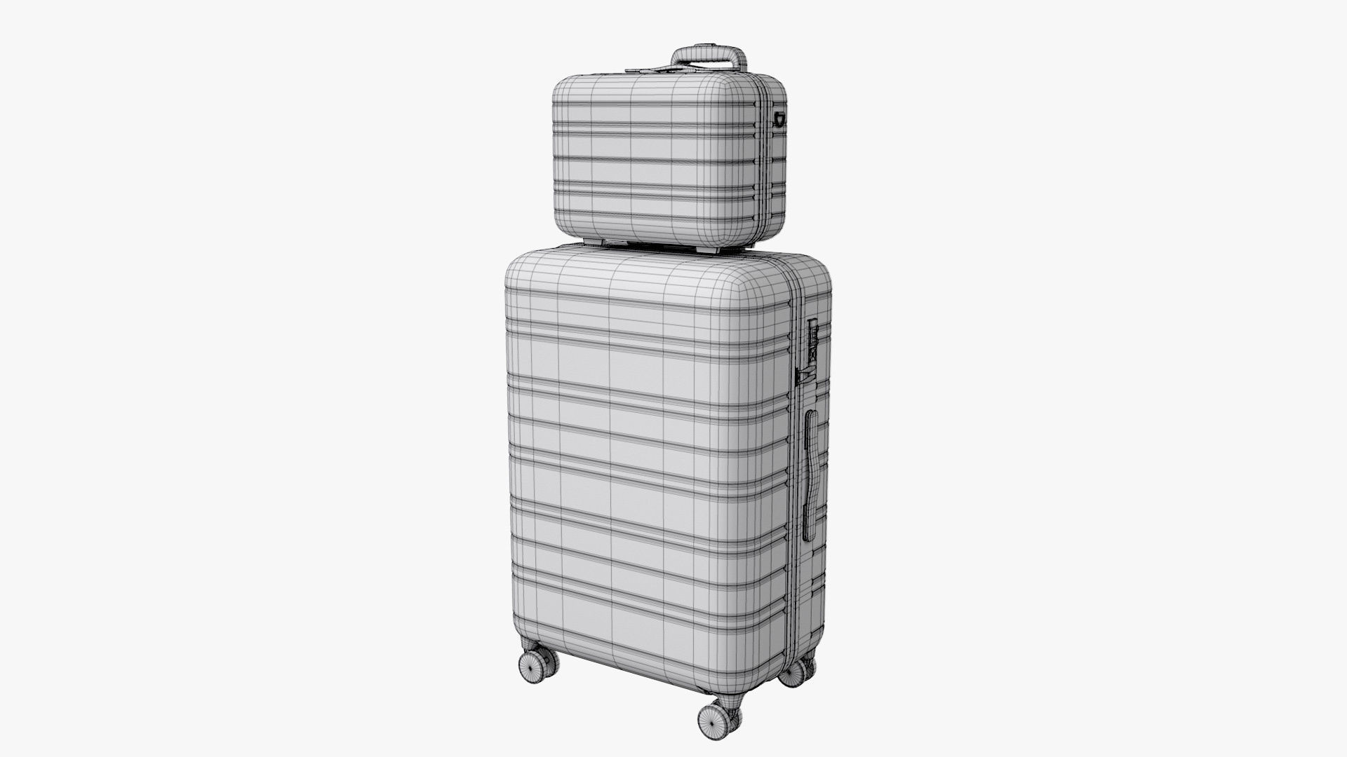 Hardside Luggage Suitcase Set 3D model_12