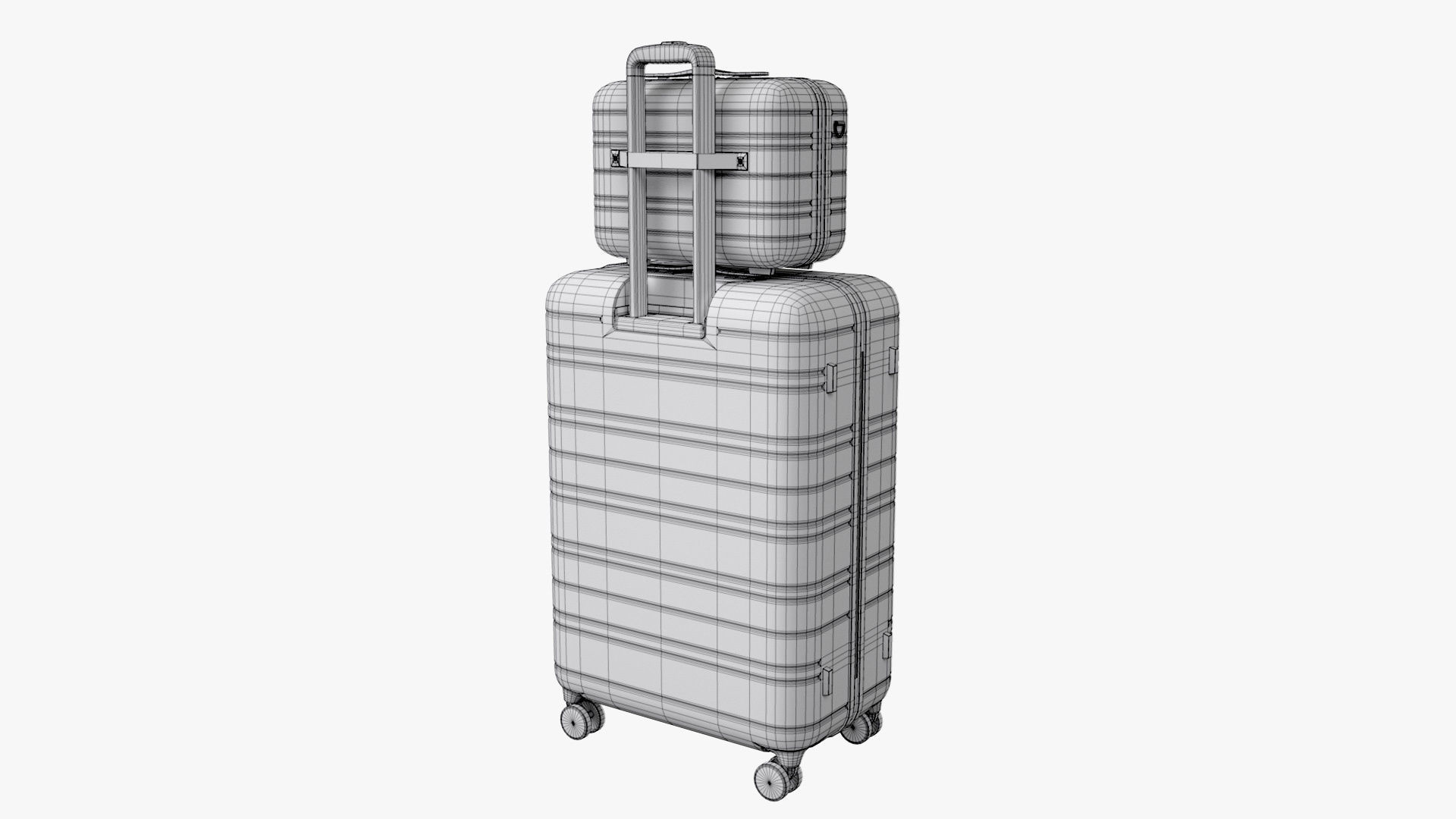 Hardside Luggage Suitcase Set 3D model_13
