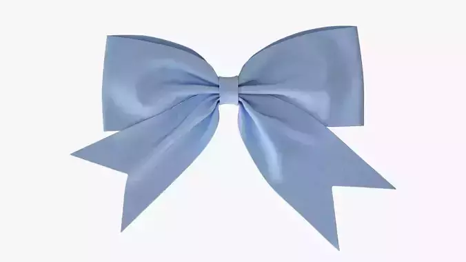 Small ribbon decoration blue fabric 3D model