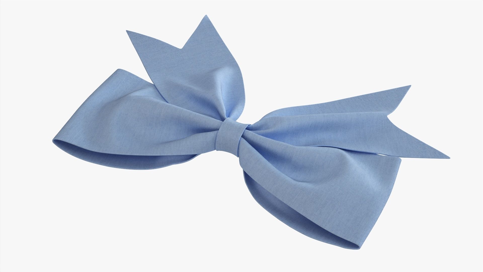Small ribbon decoration blue fabric 3D model_2