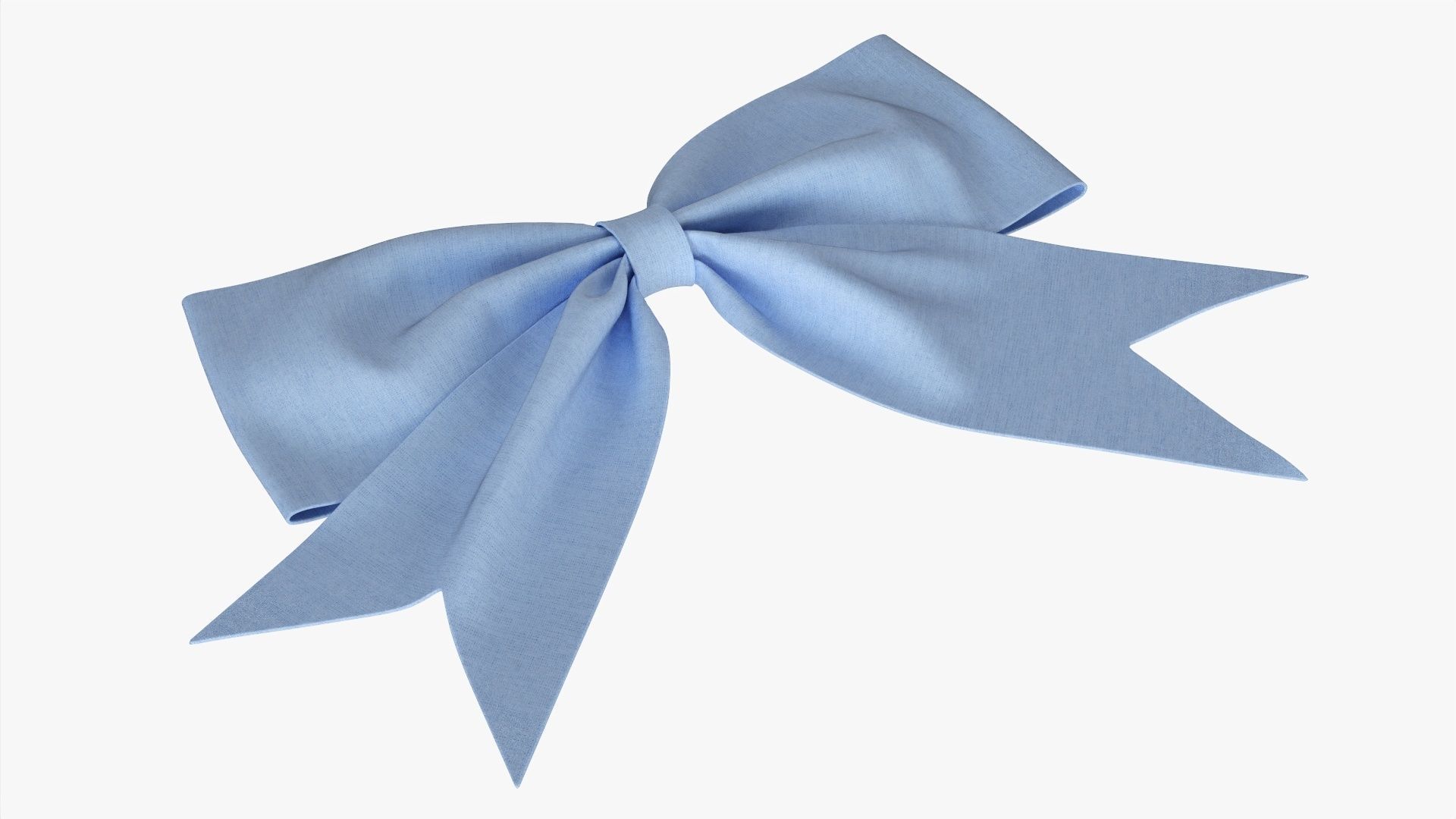 Small ribbon decoration blue fabric 3D model_1