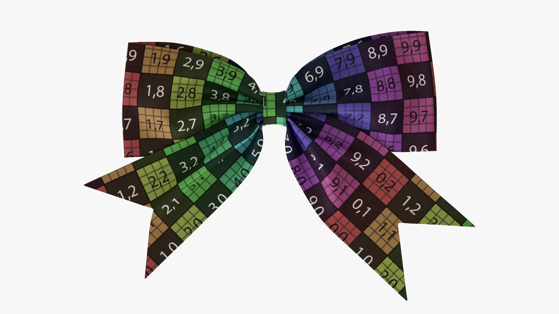 Small ribbon decoration blue fabric 3D model_9