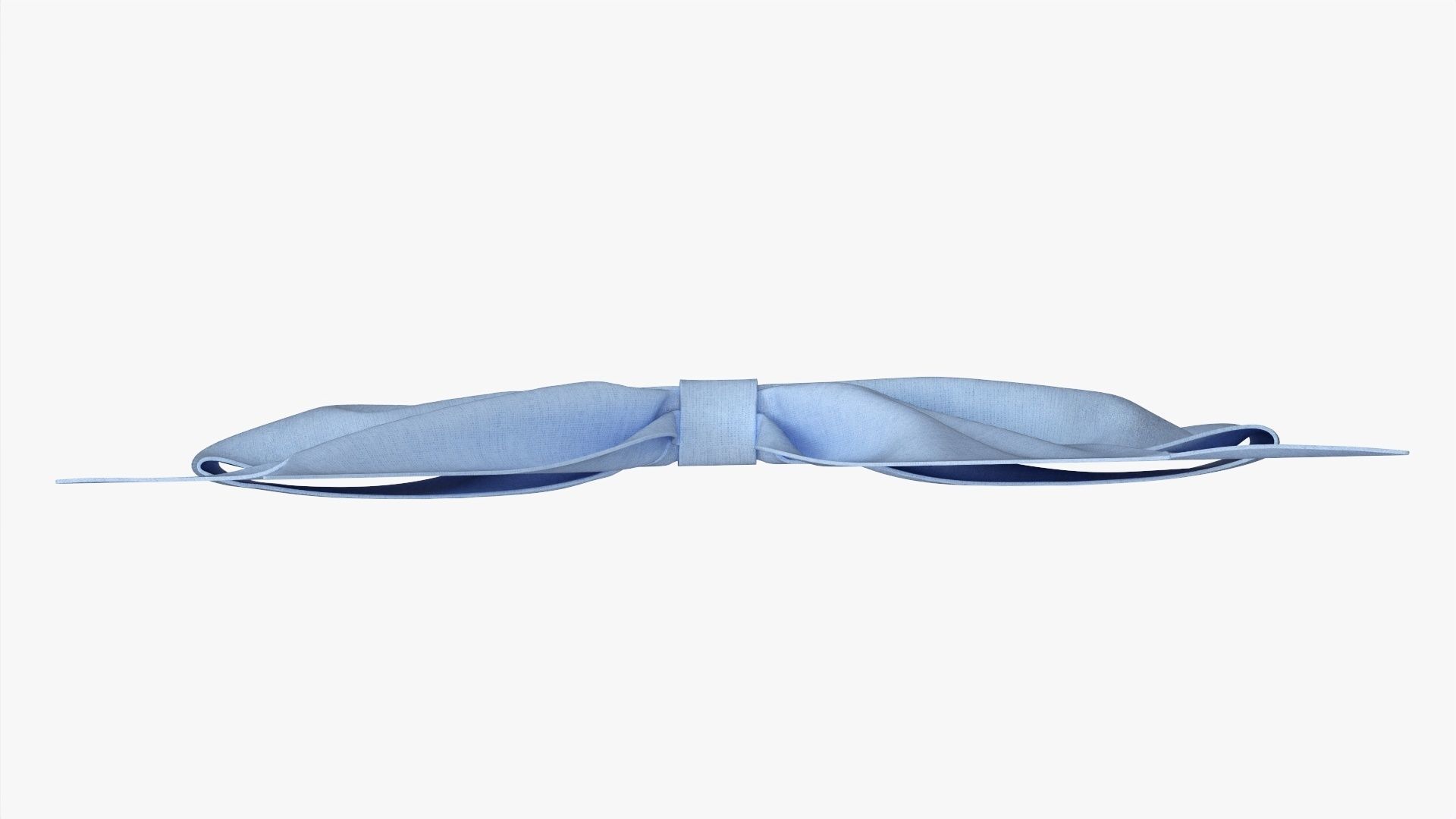 Small ribbon decoration blue fabric 3D model_4