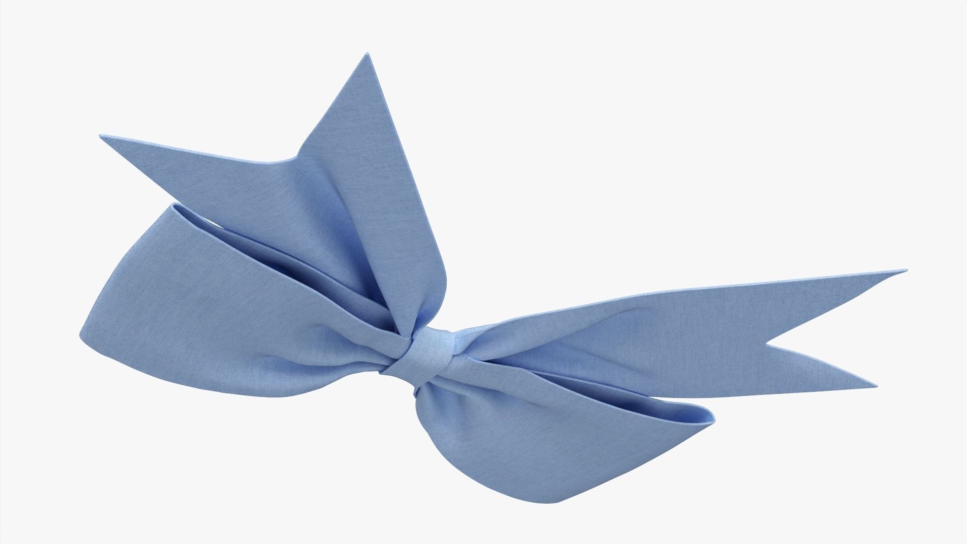 Small ribbon decoration blue fabric 3D model_3