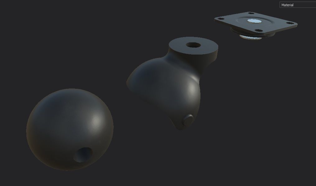 Caster Wheel M16 Low-poly 3D model_21